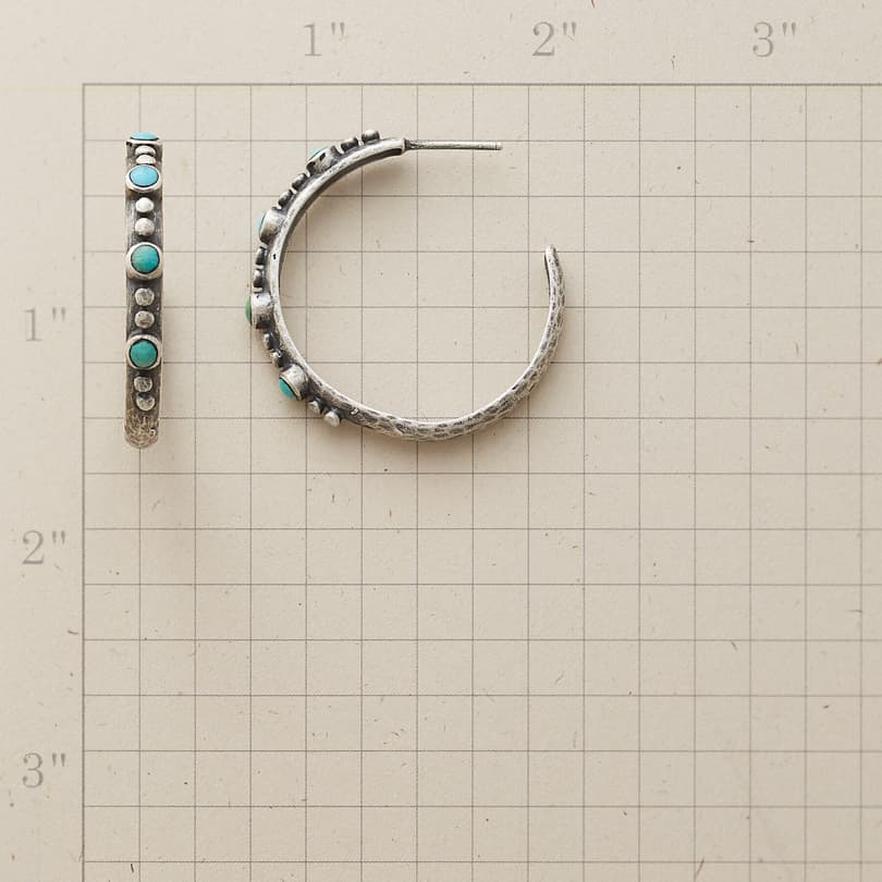 ONE BY TWO TURQUOISE HOOP EARRINGS view 1