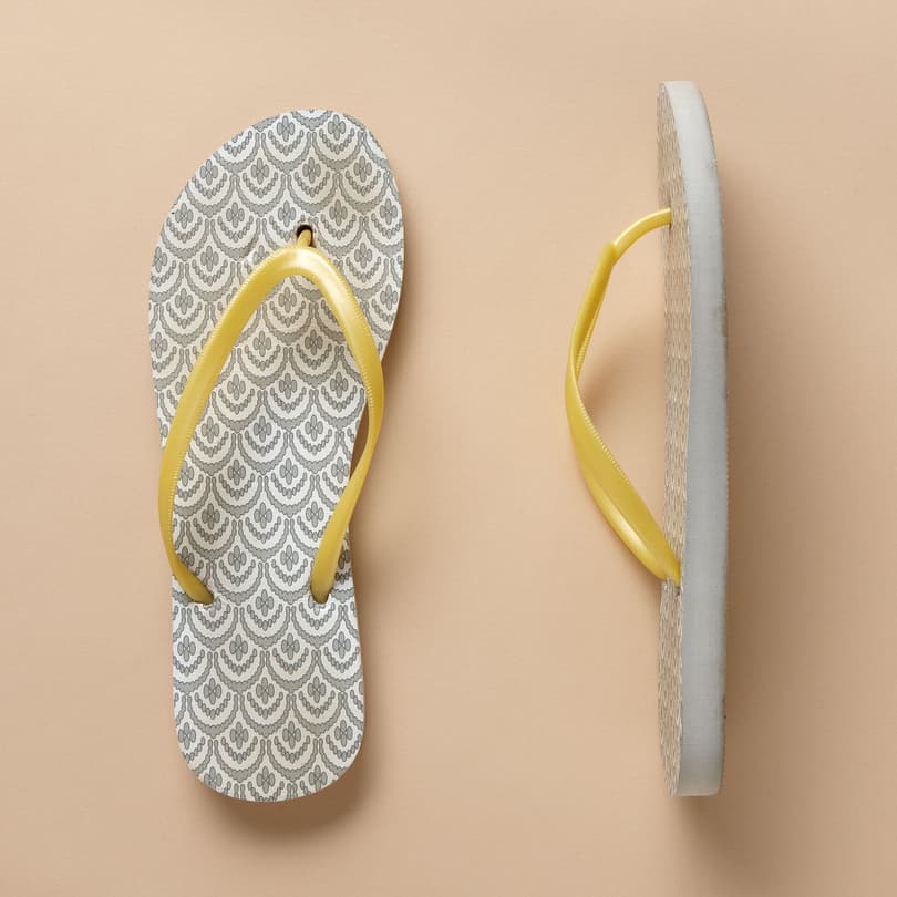 SHELL PATTERNED FLIP FLOPS view 1