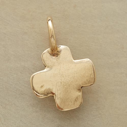 14KT GOLD CROSS CHARM view 1