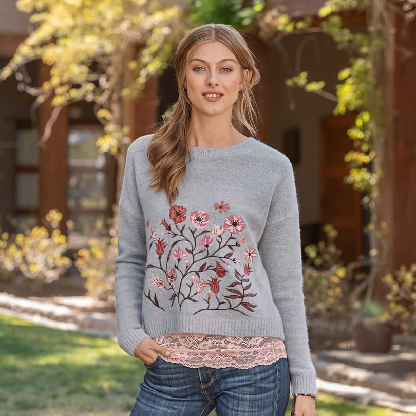 FLORAL EMBRACE SWEATER view 1
