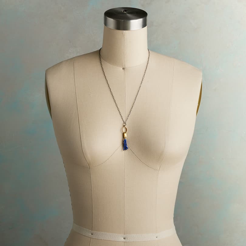 Lapis Tassel Necklace View 4