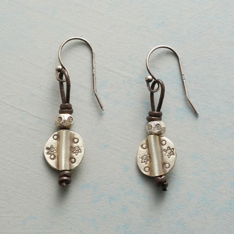 STAR STAMPED SILVER EARRINGS view 1
