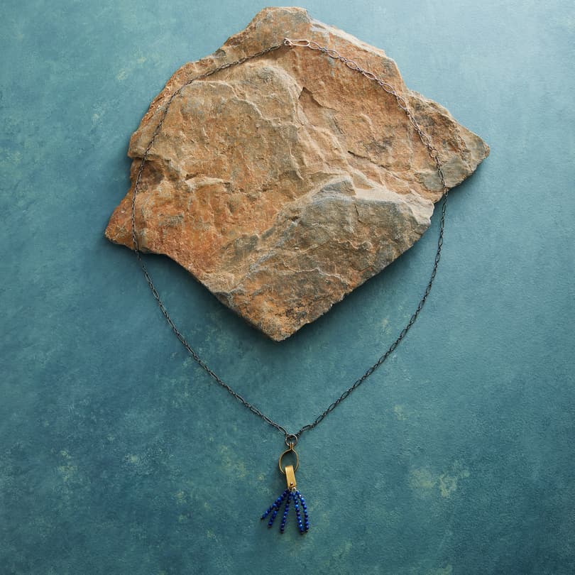 Lapis Tassel Necklace View 2