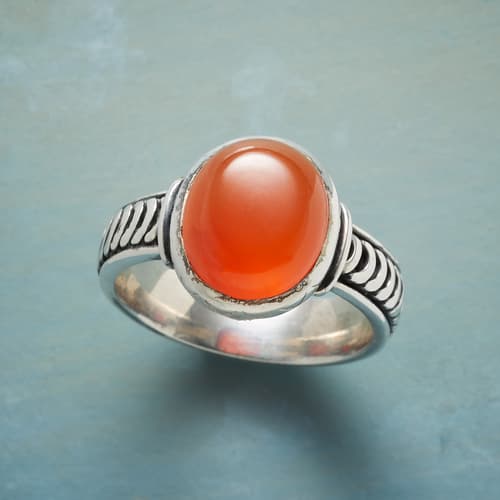 Carnelian Soundwaves Ring View 1