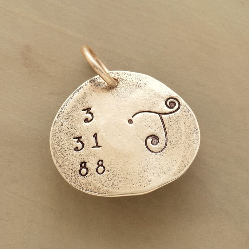 GOLD DATE AND INITIAL CHARM view 1