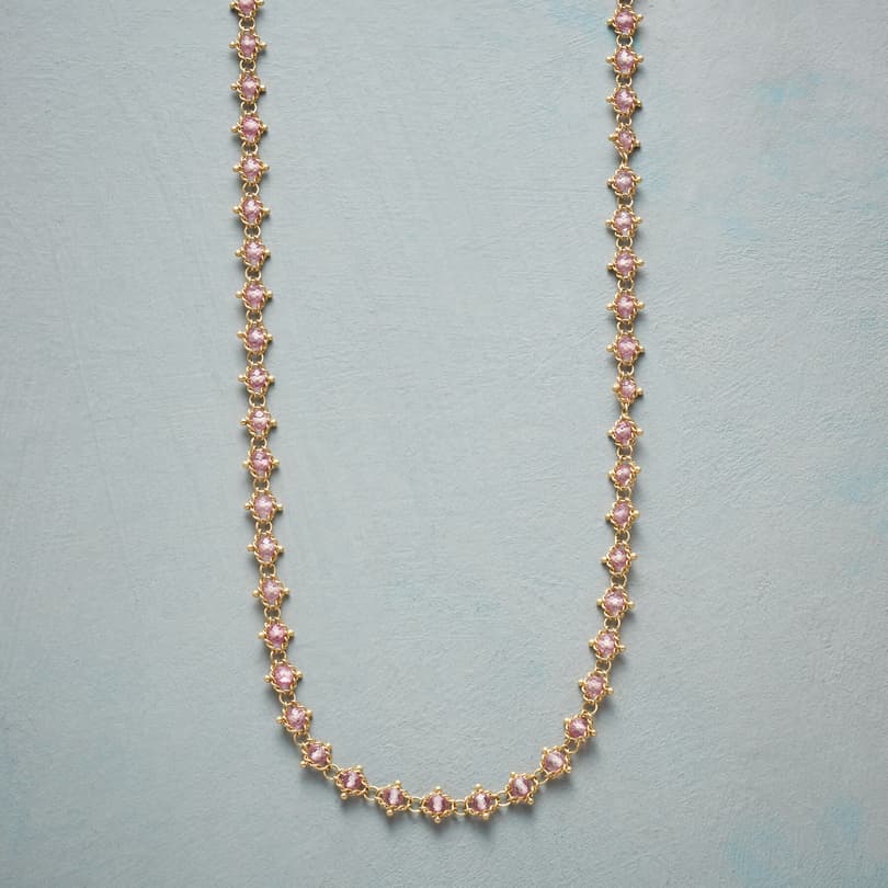 WOVEN PINK TOPAZ NECKLACE view 1