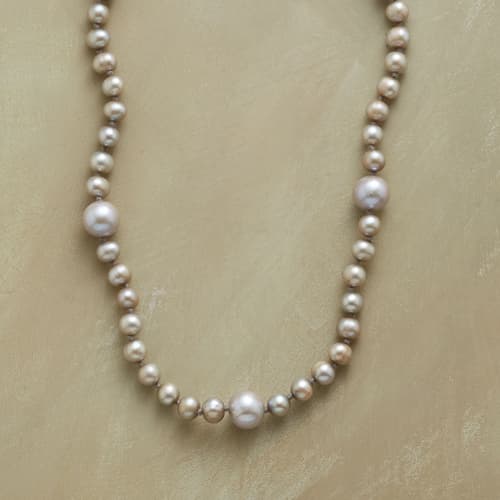 SILVERY SATELLITE PEARL NECKLACE view 1