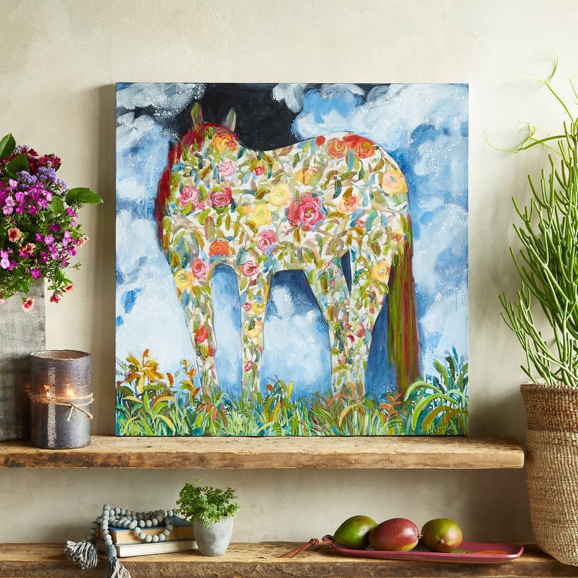 FLORAL HORSE PAINTING view 1