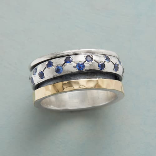 SAPPHIRE STARS SPINNER RING view 1