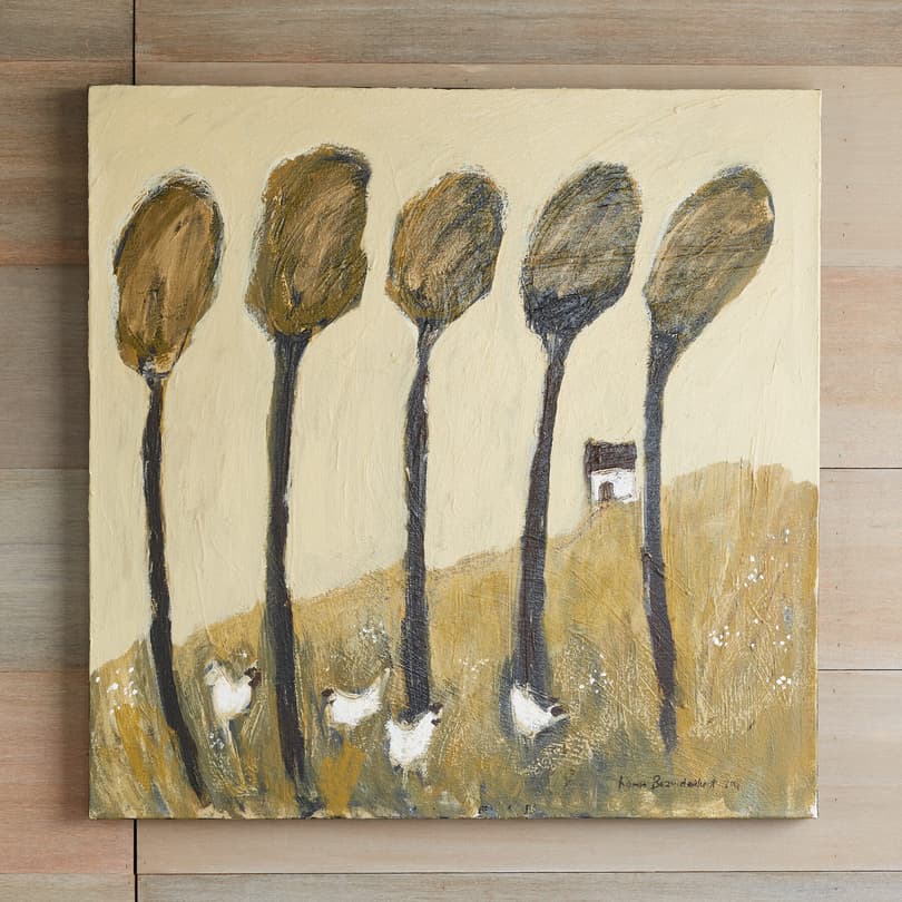 FOREST CHICKENS PAINTING view 1