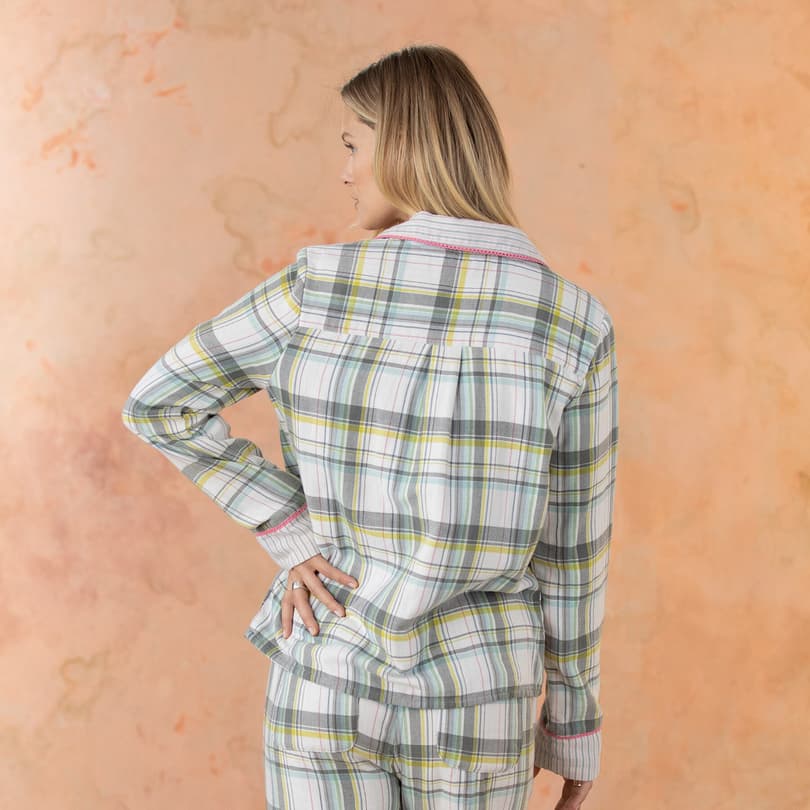 Powder Plaid Pajama Top Sundance Catalog