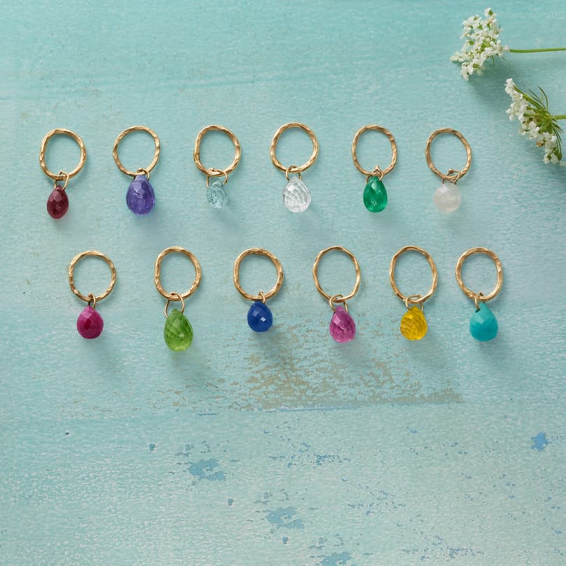 Faceted Birthstone Charms, Gold View 27
