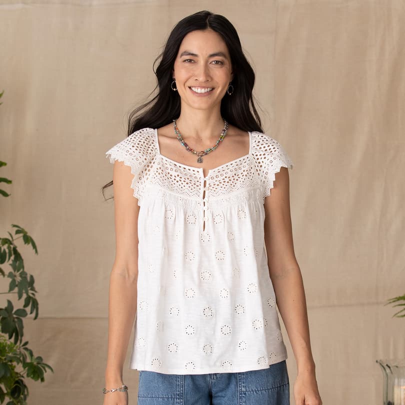 Isabella Eyelet Top - Petites View 2