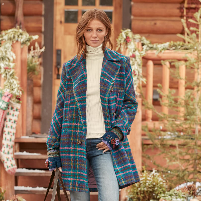 Plaid cheap coat womens