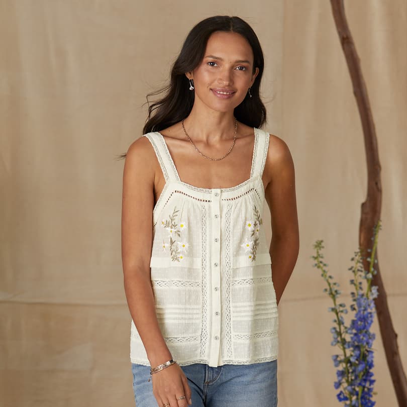 Maeve Daisy Embroidered Tank