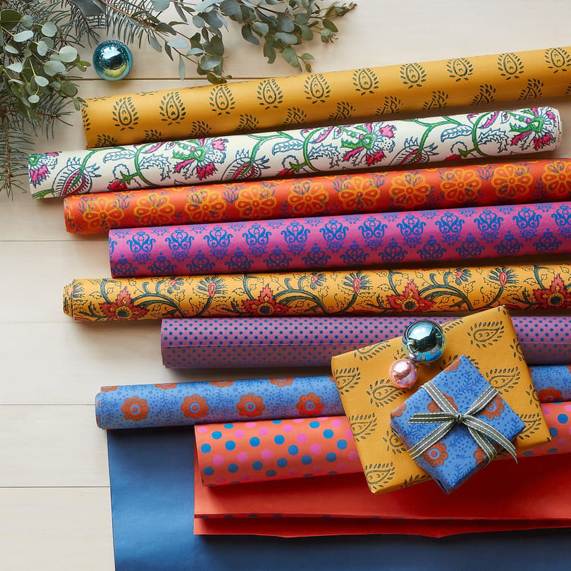 FESTIVE ARRAY WRAPPING PAPER, SET OF 8 view 1