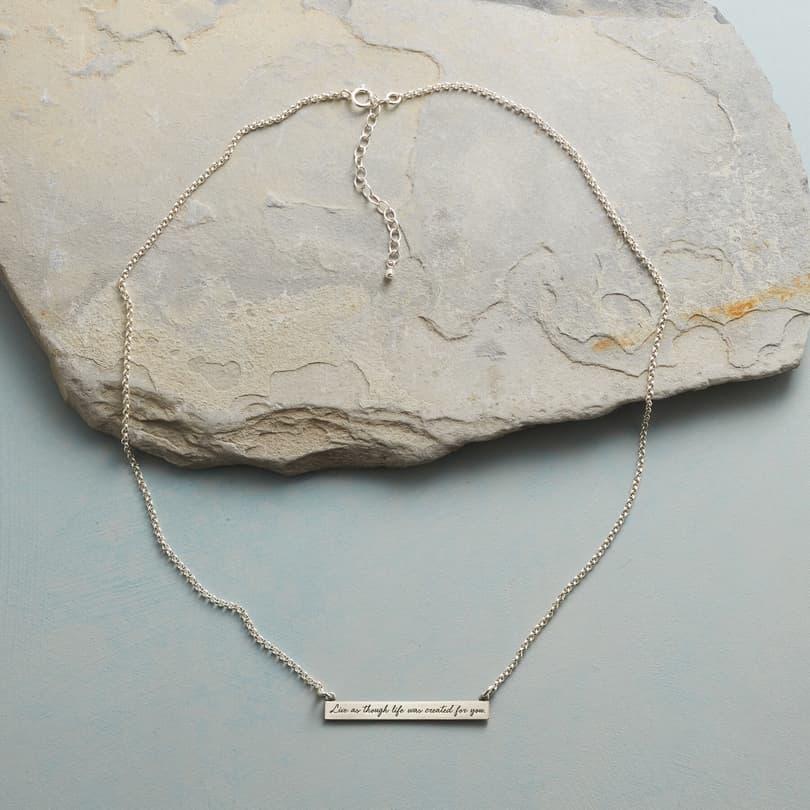 MAYA ANGELOU SILVER LIVE LIFE NECKLACE view 1