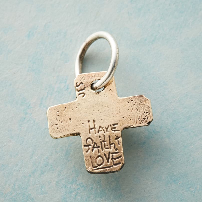GOLD GARNET FAITH CHARM view 1