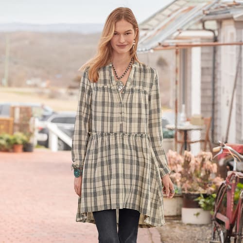 Darcey Tunic View 3IVORYPLAID