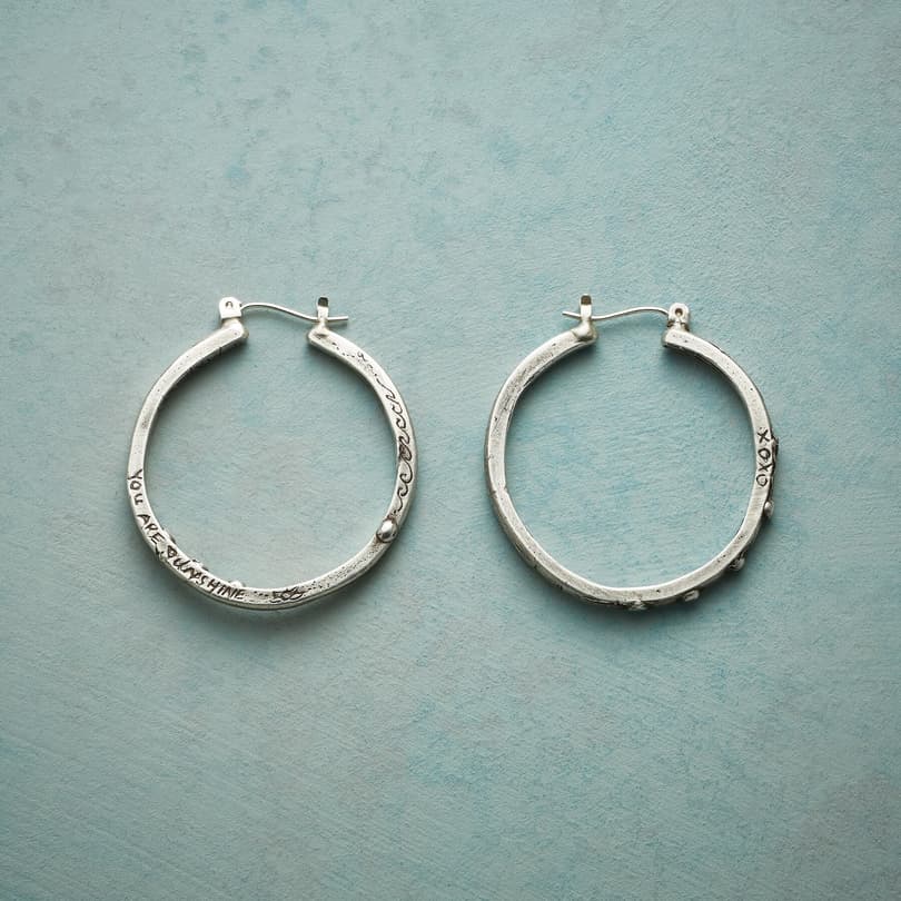 YOU ARE SUNSHINE HOOP EARRINGS view 1