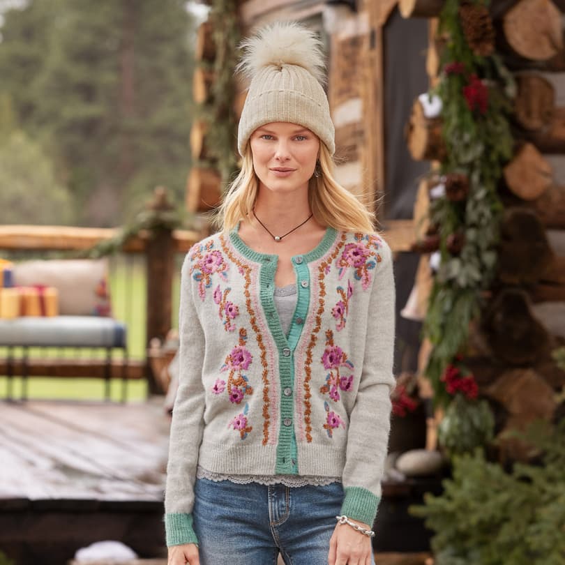 AVIE EMBROIDERED CARDIGAN view 1