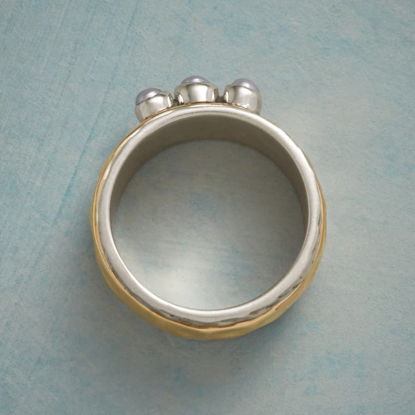 PEARLS OF THREE SPINNER RING view 1