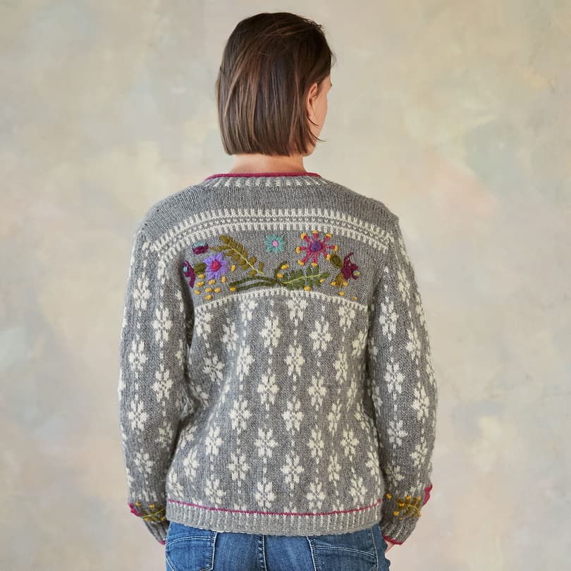 SNOW ON FLOWERS SWEATER view 2