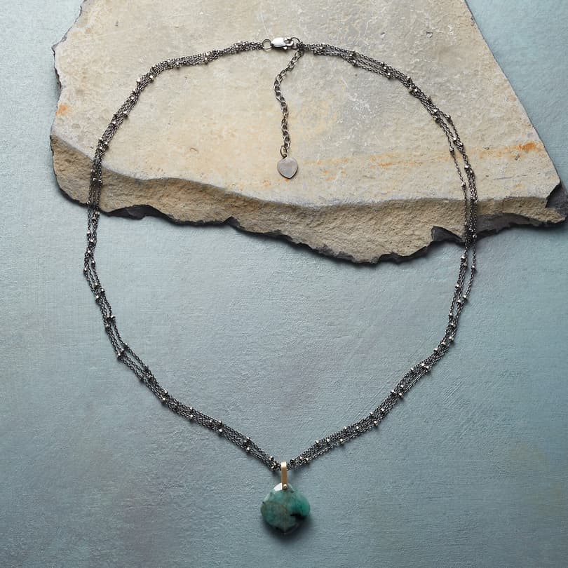 EMERALD CUSHION NECKLACE view 1
