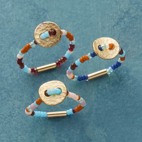 Boho Beaded Ring Trio View 1