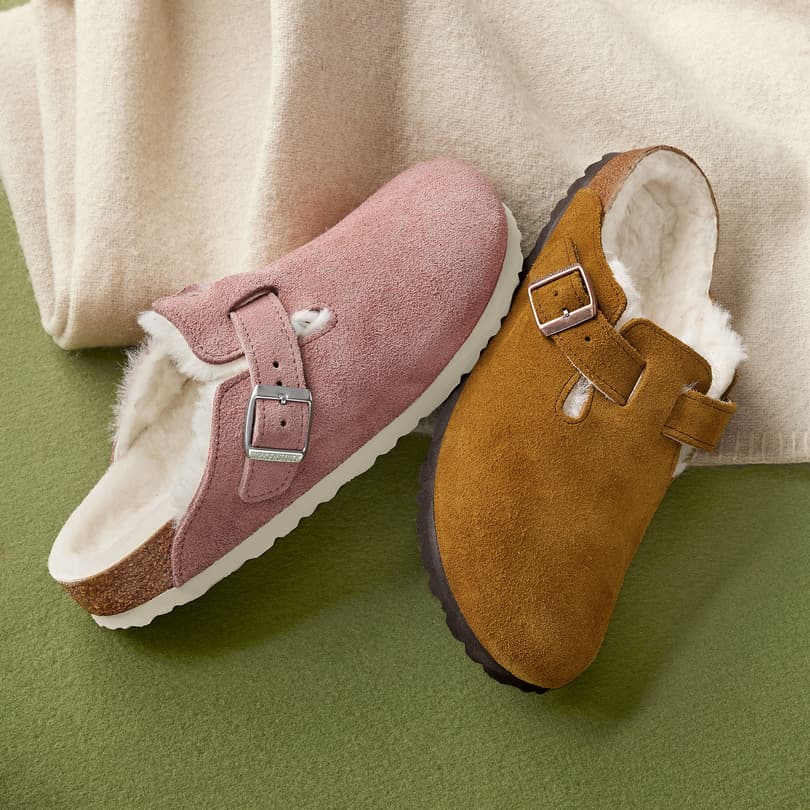 Boston Shearling Suede Mules View 16