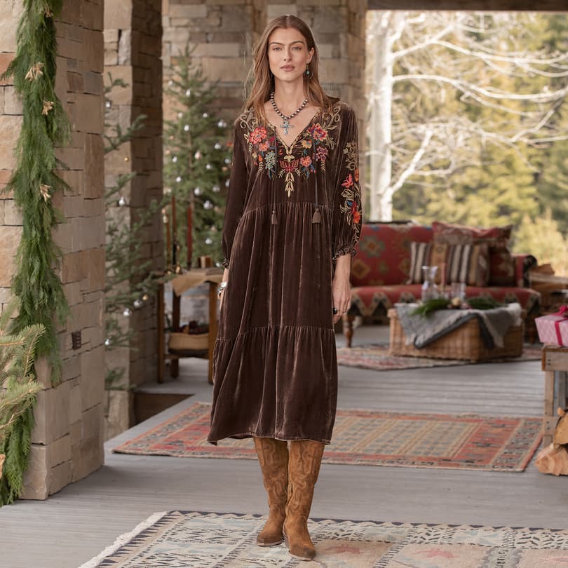 Johnny was taline discount velvet boho midi dress