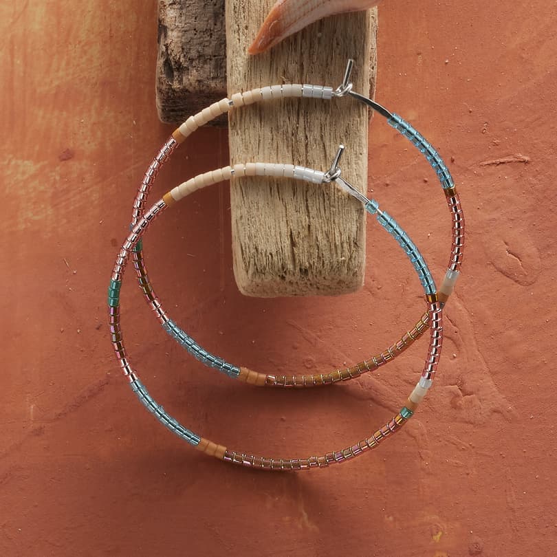 Color Block Hoop Earrings View 3