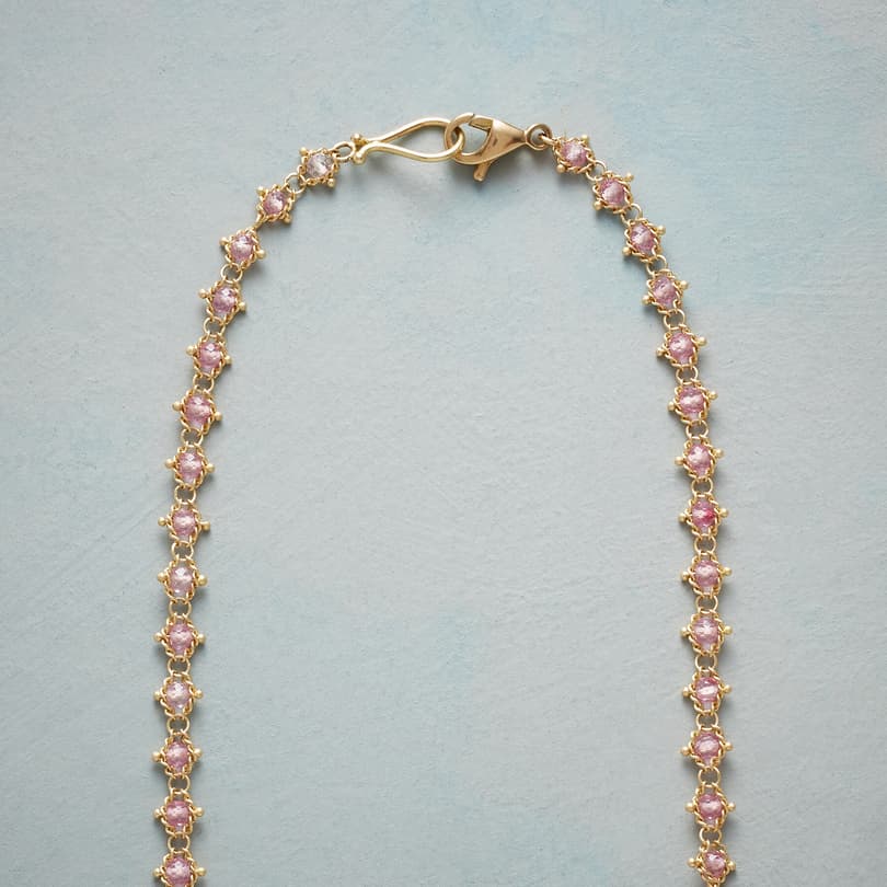 WOVEN PINK TOPAZ NECKLACE view 2