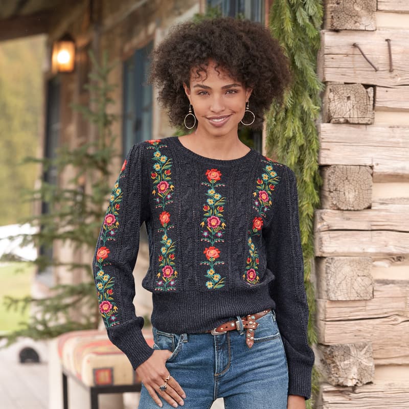 Swiss Florals Sweater View 6C_CHAR