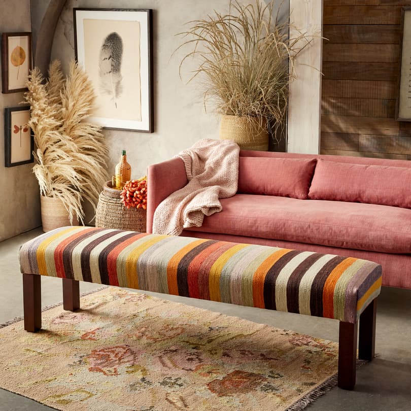 Kilim storage outlet bench