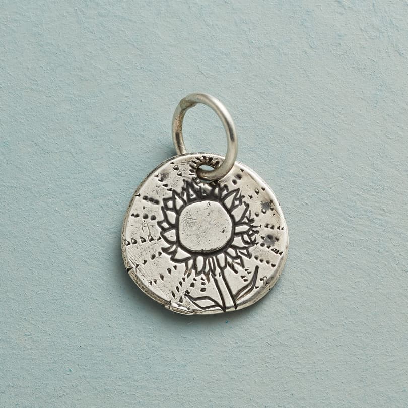 Sterling silver sunflower deals charm