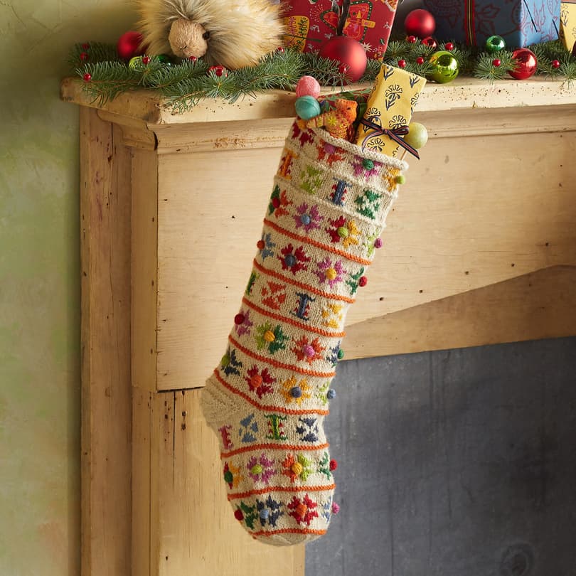 HEIRLOOM NORDIC POMPOM STOCKING view 1