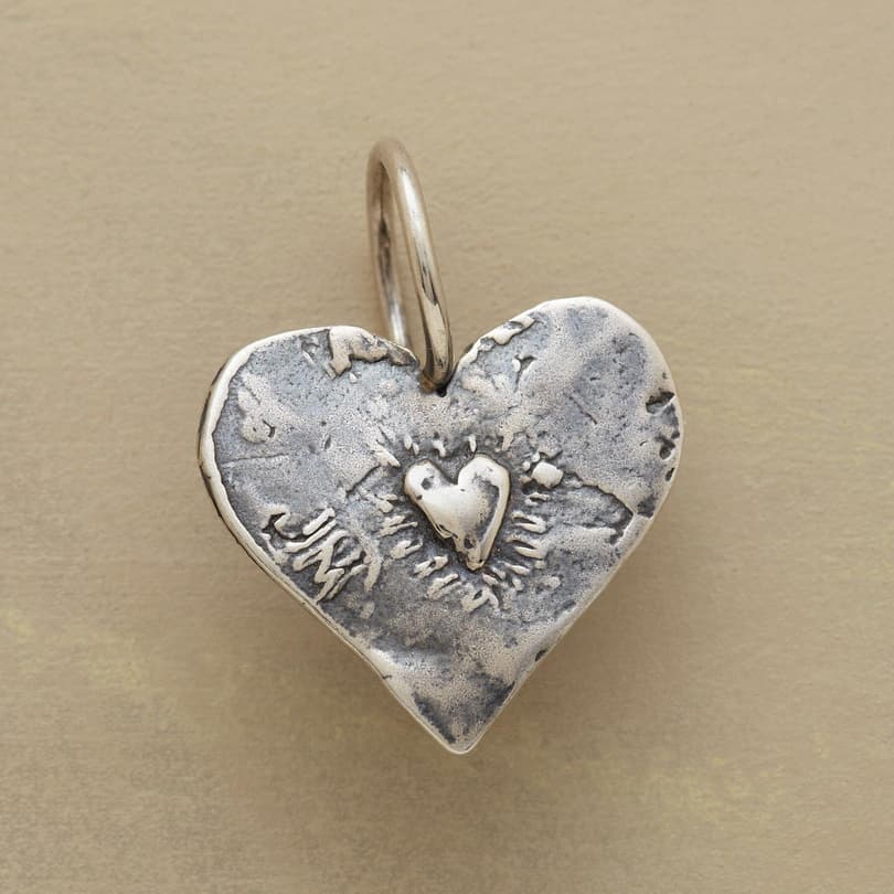 STERLING SILVER ANGEL HEART CHARM view 1