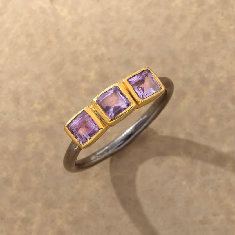 Amethyst Line Ring View 1