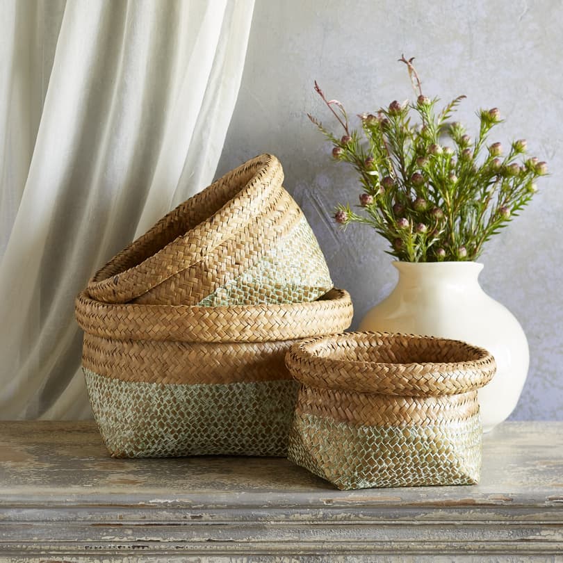 SEAGRASS BASKETS, SET OF 3 view 1