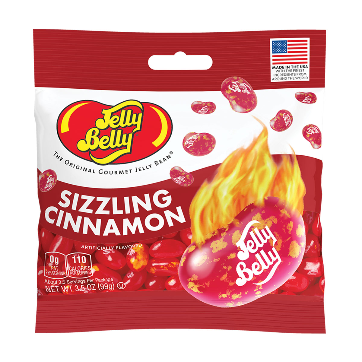 Sizzling Cinnamon Jelly Beans - 3.5 oz Bag - 12 Count