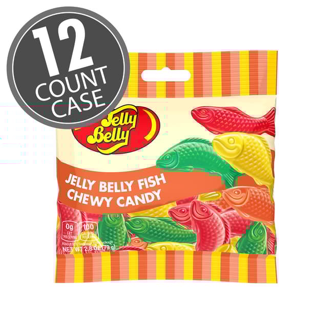 Jelly Belly Fish Chewy Candy 2.8 oz Grab & Go® Bag - 12 Count Case