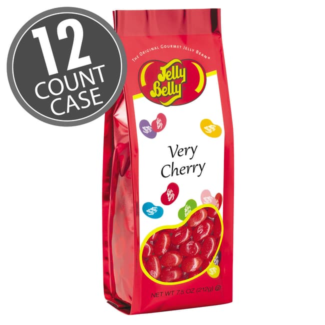 Very Cherry Jelly Beans 7.5 oz Gift Bags - 12 Count Case