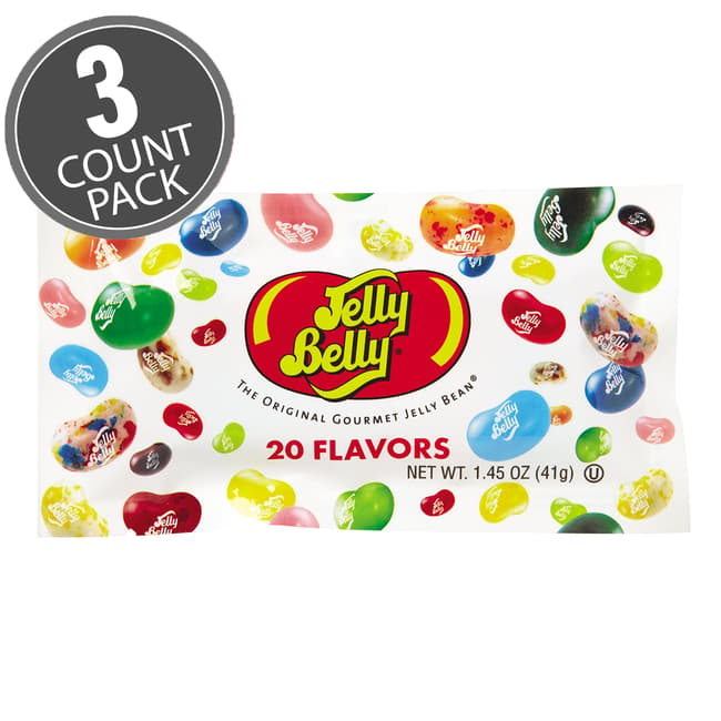 20 Assorted Jelly Bean Flavors - 1.45 oz Bags - 3 Pack