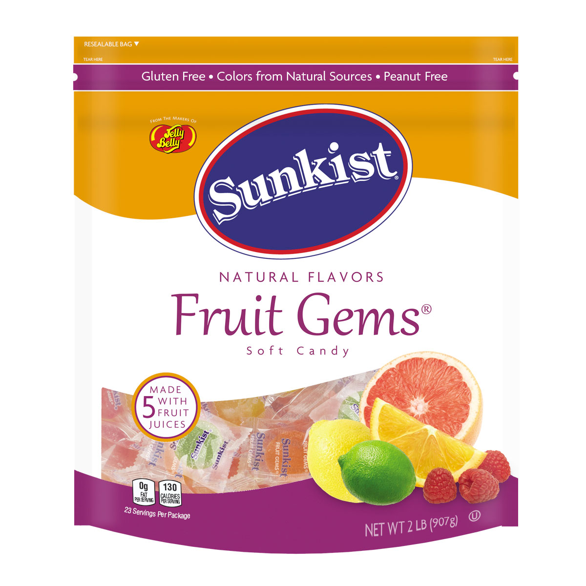 Sunkist Fruit Gems – Individually Wrapped – 2-Lb. Pouch