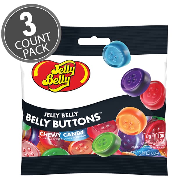 Jelly Belly Belly Buttons 2.75 oz Grab & Go Bag 3Count Pack