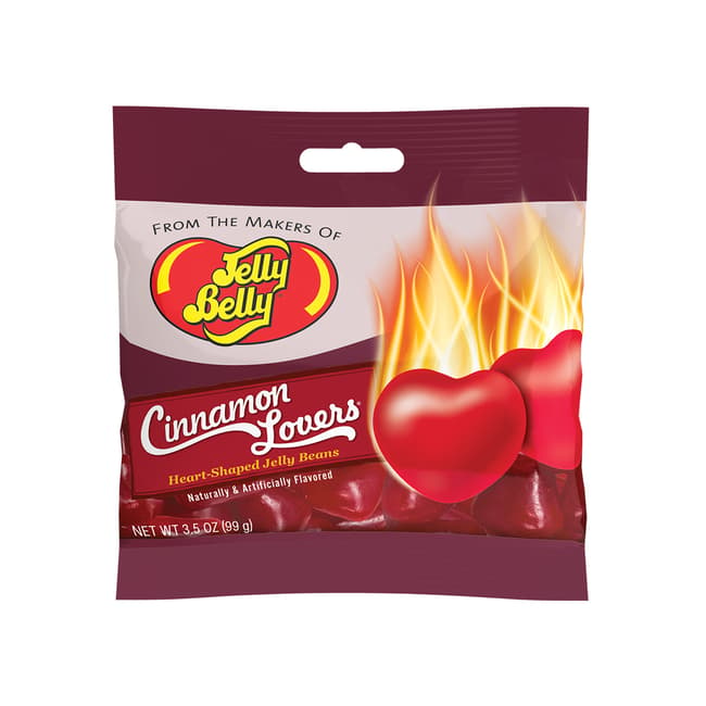 Cinnamon Lovers Heart-Shaped Jelly Beans 3.5 oz Grab & Go Bag