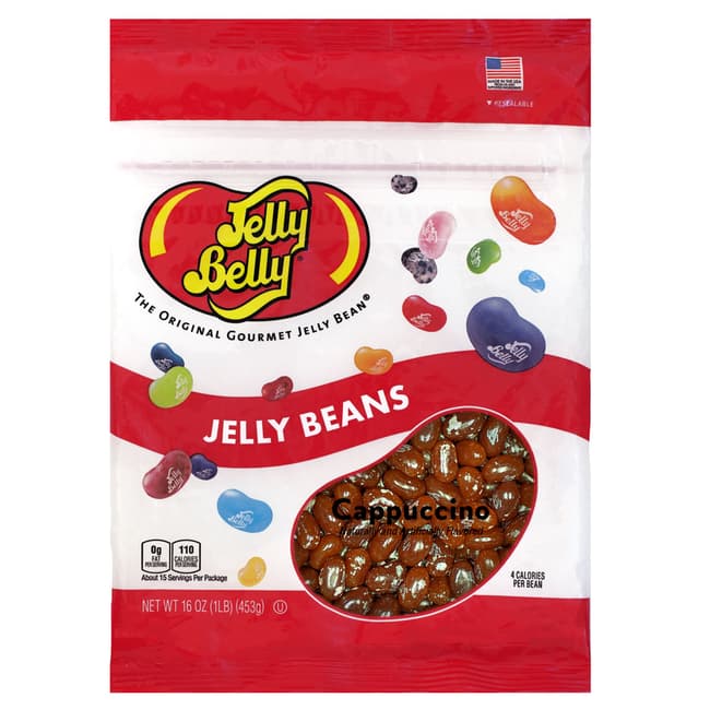 Cappuccino Jelly Beans – 16 Oz. – Re-sealable Bag