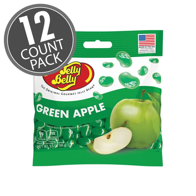 Green Apple Jelly Beans 3.5 oz Grab & Go® Bag - 12-Count Case
