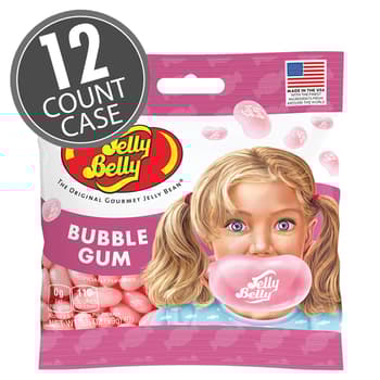 Bubble Gum Jelly Beans - 3.5 oz Bag - 12 Count Case